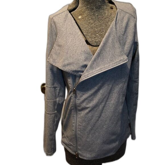 NEON BUDDHA HEATHER GRAY FULL OFF CENTER ZIP SWEATSHIRT Size extra small - Picture 1 of 9